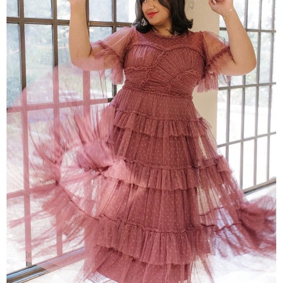 Ivy City Co Dresses & Skirts - Ivy City Co Whimsical Dress 2X Mulberry Mauve Ethereal Romantic Soft Feminine